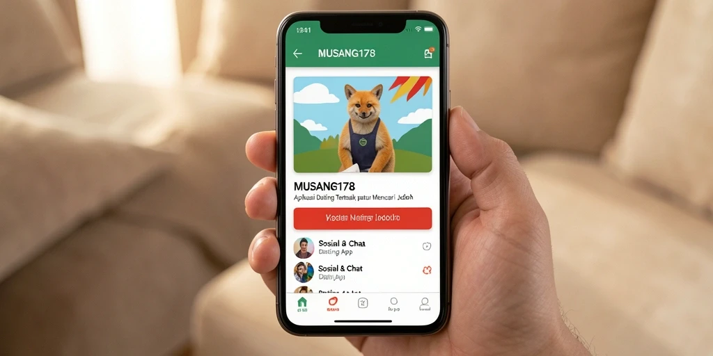Screenshot antarmuka utama MUSANG178 yang menarik untuk pengguna Dating App.