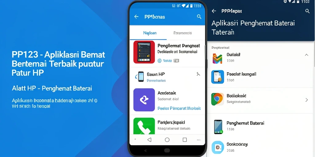 Tampilan antarmuka aplikasi Penghemat Baterai PP123 yang sederhana dan efisien.