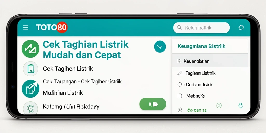 Antarmuka TOTO80 untuk cek tagihan listrik yang intuitif dan mudah digunakan.