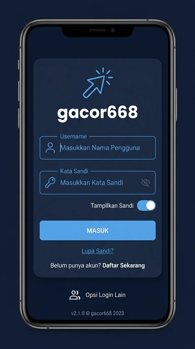 Tampilan halaman login gacor668