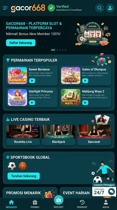 Tampilan kanal resmi gacor668